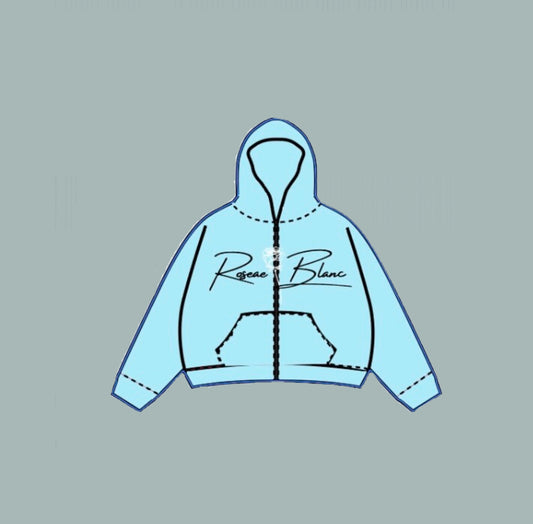 Men's Dove Splatter Zip-Up Hoodie - Light Blue