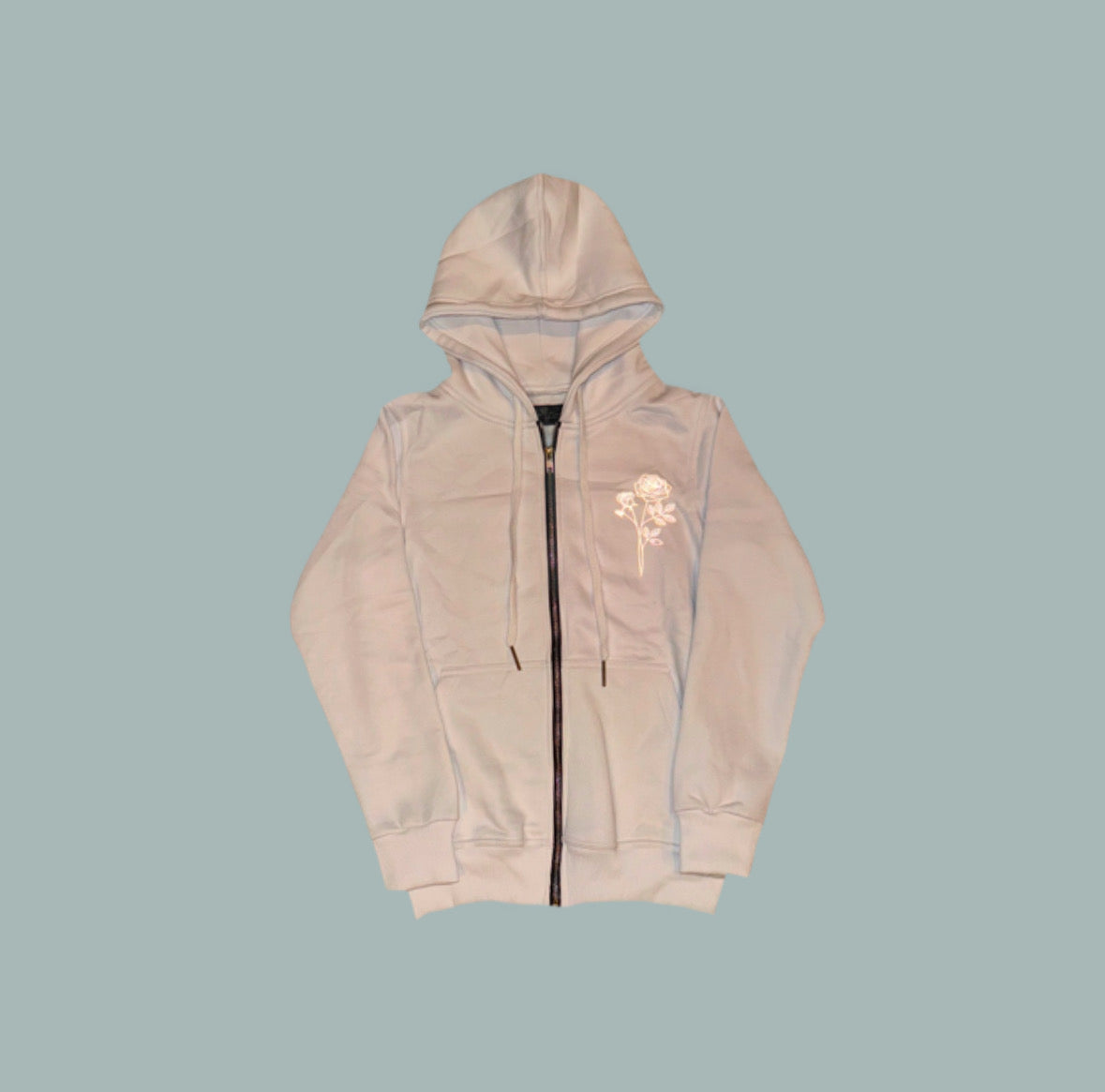 Women's Rain & Bloom Zip-Up Hoodie - White