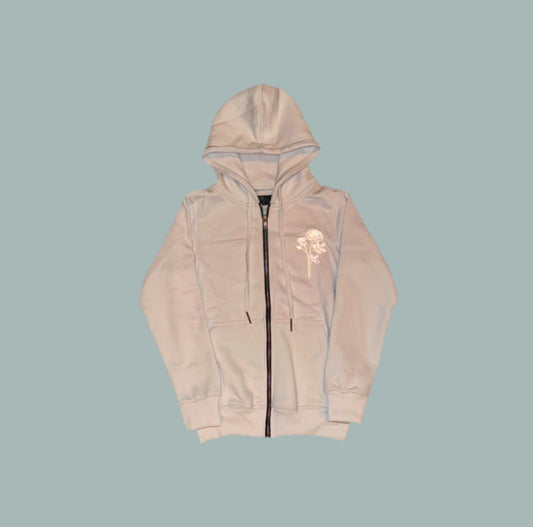 Women's Rain & Bloom Zip-Up Hoodie - White