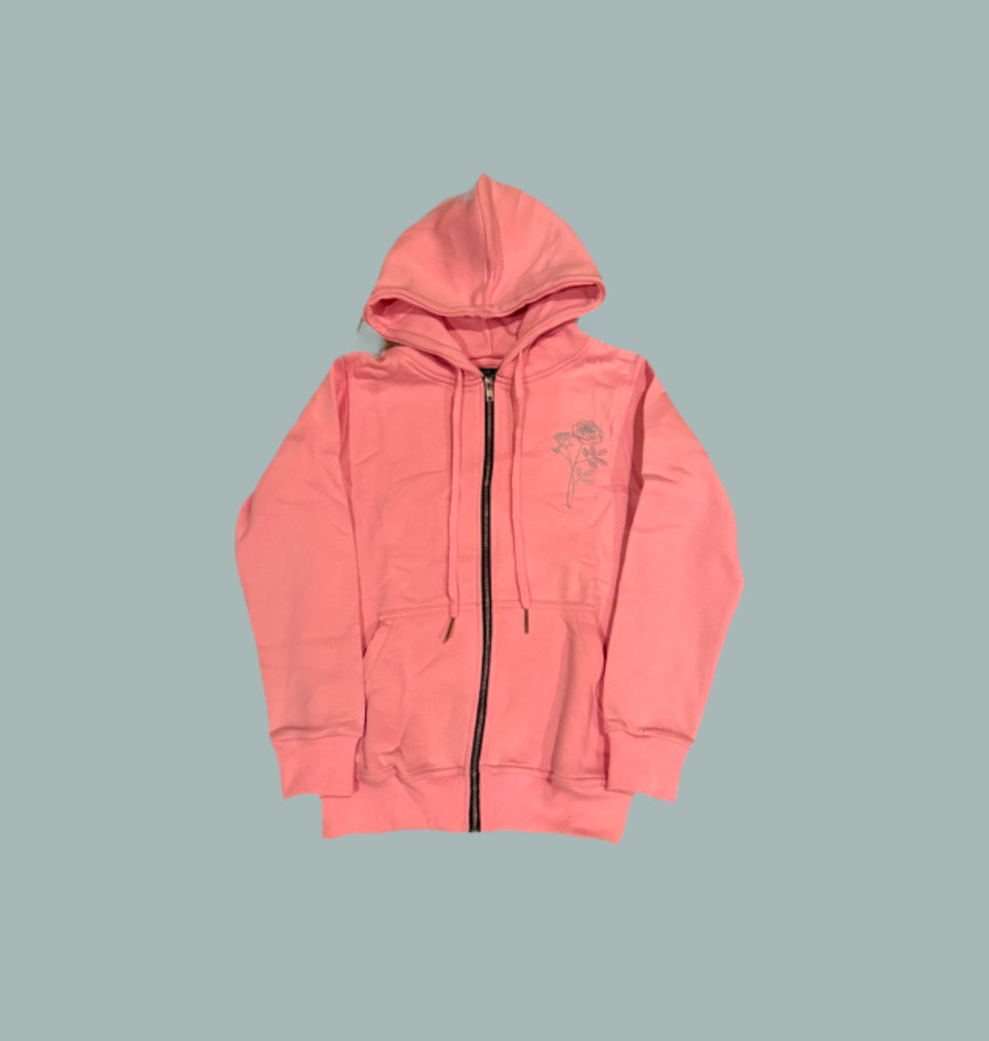 Women's Rain & Bloom Zip-Up Hoodie - Light Pink