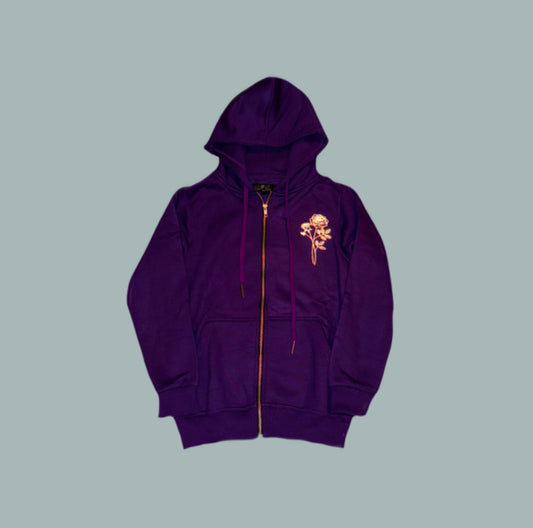 Women's Rain & Bloom Zip-Up Hoodie - Purple