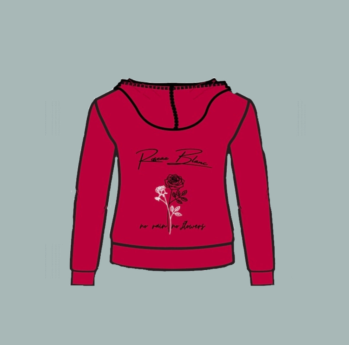 Women's Rain & Bloom Zip-Up Hoodie - Red