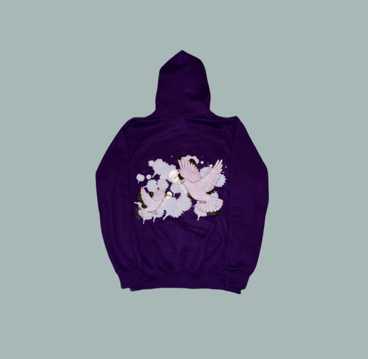 Men's Dove Splatter Zip-Up Hoodie - Purple